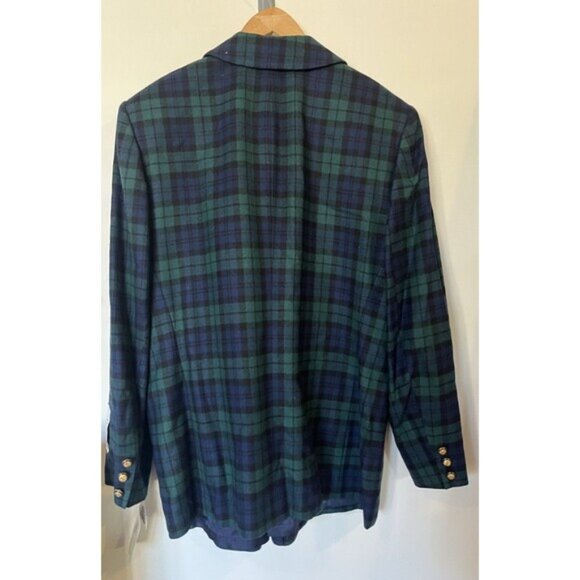NWT Vintage Pendleton Blue Green Scottish Tartan Wool Blazer Skirt Set Size 20W - Picture 3 of 12